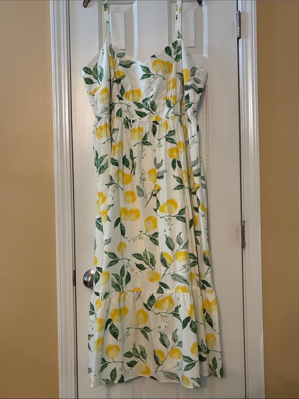 Lemon Print 100% CottonSpaghetti Strap Sundress. Size 1X